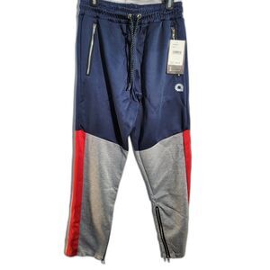 NWT Navy Blue & Red Sweatpants Ace Color Blocked Pants Men's Size Large